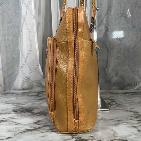 Vintage Coldwater Creek Embossed Embellished Shoulder Tote Purse Document Bag - Picture 5 of 15